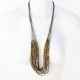 Necklace Linen - Linen golden necklace Multi Row - flax necklace