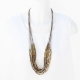 Necklace Linen - Linen golden necklace Multi Row - flax necklace