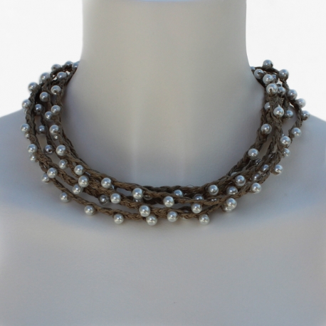 linen collar Eglantine - Linen Handmade jewelry