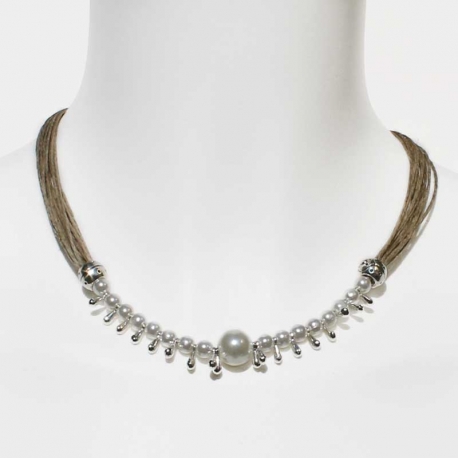 Collier bohème féminin collier artisanal et bijoux en lin