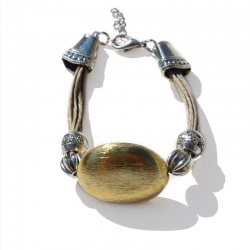 Bracelet ethnique en lin - bracelet lin Dhalia