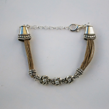 Bracelet fantaisie femme en lin Silène