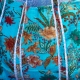 Grand sac cabas en velours bleuri bleu