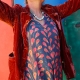 Veste en velours uni rouge - Veste bohème