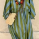 Robe bohème bleu et vert Pauline